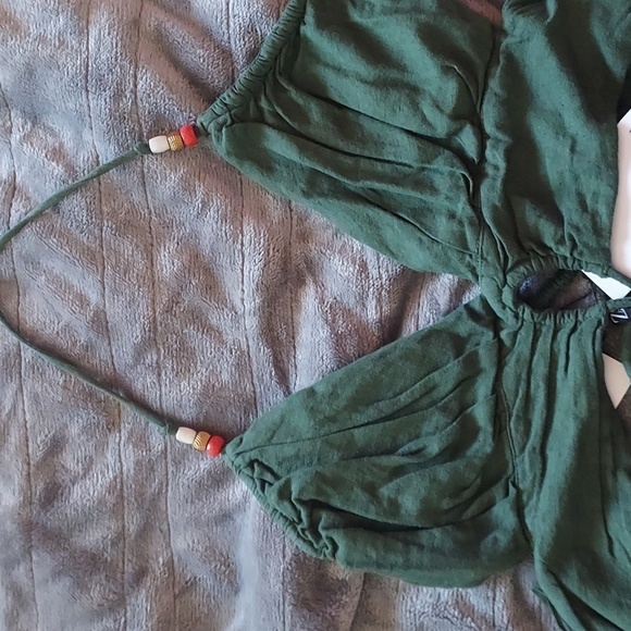 Zara Ruffled Linen Viscose Blend Asymmetric Hem Midi Dress - Picture 7 of 7